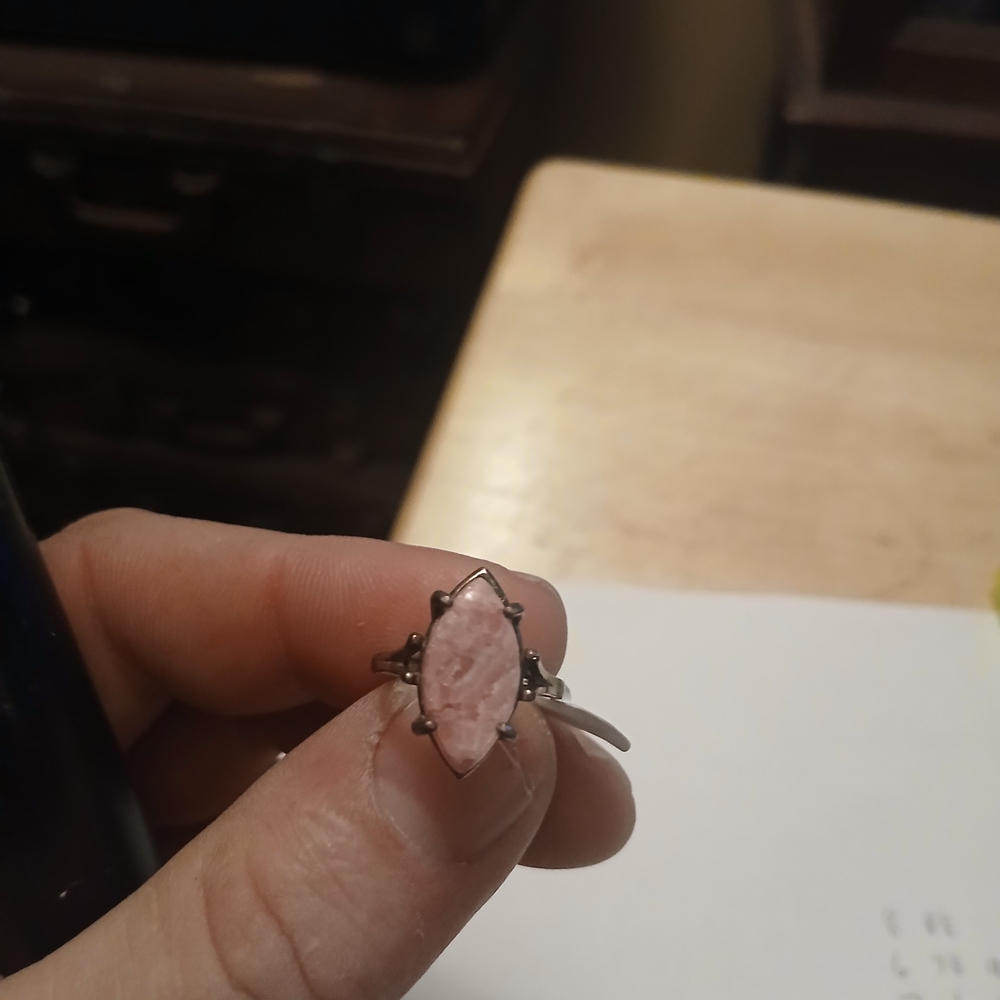 Stunning Pink Marquise Sterling Silver Ring
